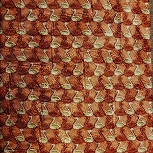 ERMENEGILDO ZEGNA Luxury Silk Tie Orange Tan Ducks ITALY 🇮🇹